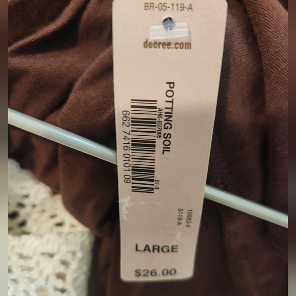 Decree Women's Potting Soil Brown Crochet Cotton Stretch Tank Top Size Large NWT - Picture 6 of 7